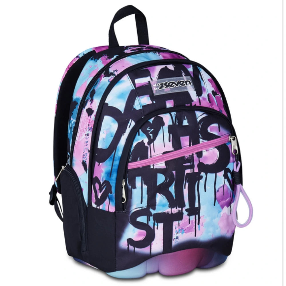 Zaino Seven Dual Quick Graffiti Girl - Doppio Scomparto, Fondo Rigido