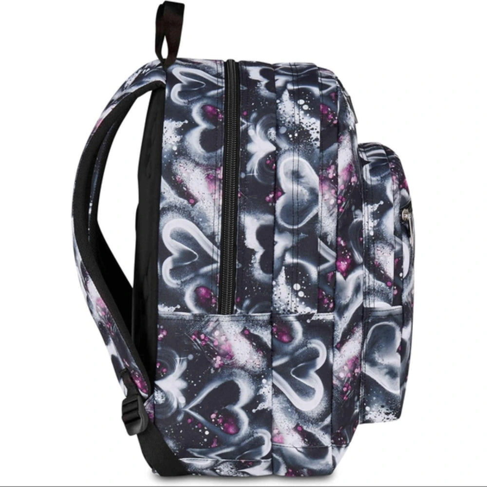 Seven Freethink Girl – Zaino scuola nero con cuori 34L