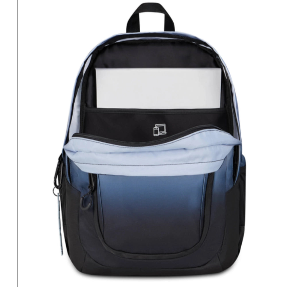 Seven TECH SHADE zaino scuola azzurro nero sfumato - vista completa design ombré con logo Seven