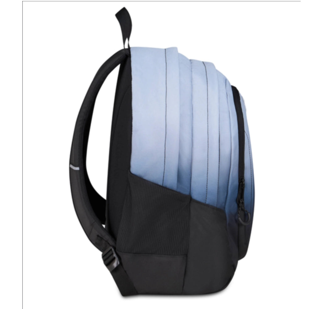 Seven TECH SHADE zaino azzurro nero sfumato - vista frontale scomparto principale chiuso