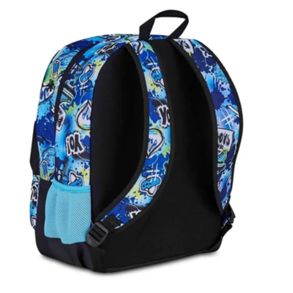 Zaino SJ Gang Ever Cloudy Blue Seven 31L – fronte design graffiti blu