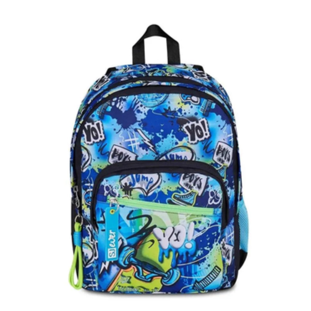 Zaino SJ Gang Ever Cloudy Blue – vista laterale con tasca porta borraccia in rete