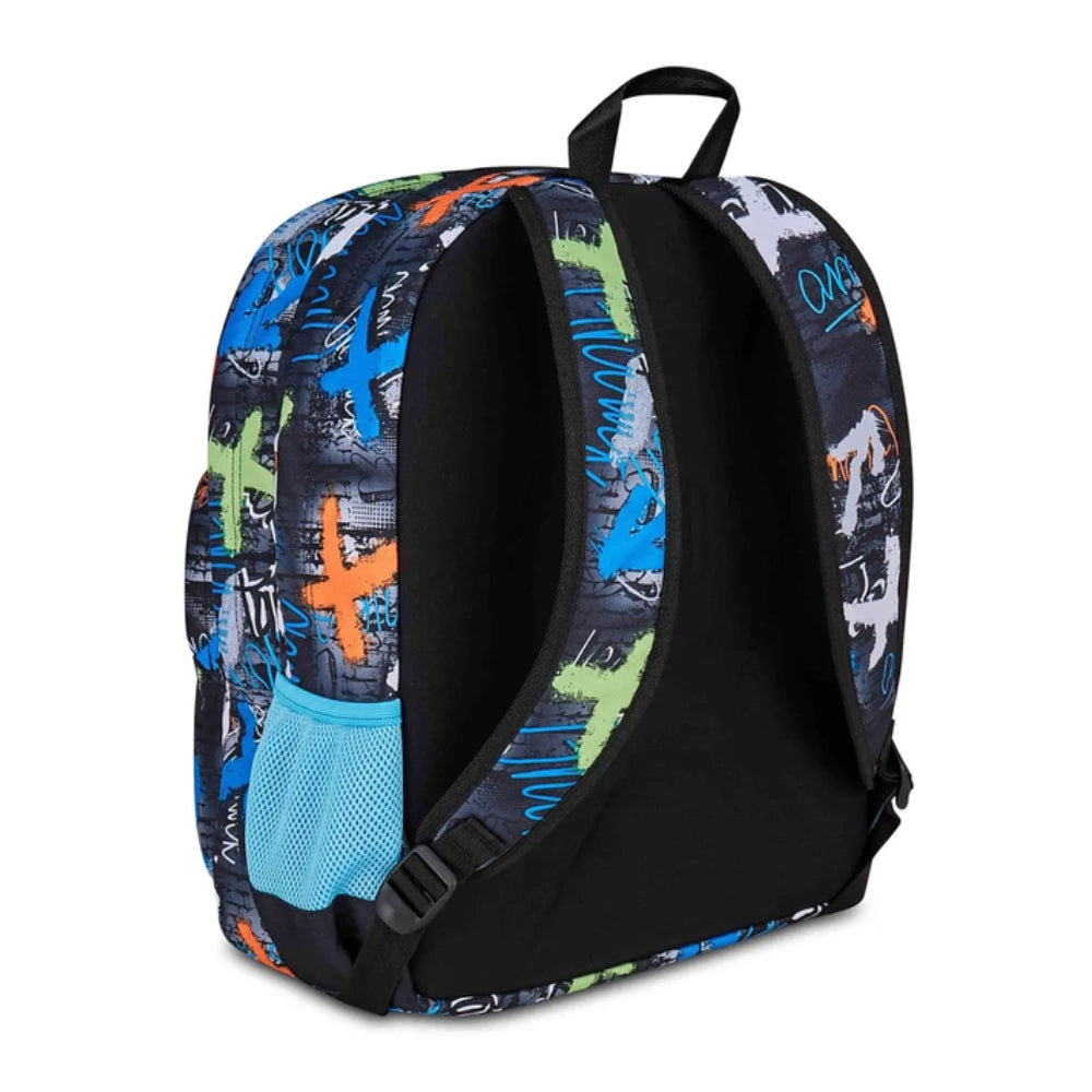 Zaino SJ Gang Ever High Flames – vista laterale destra spallacci e zip colorate