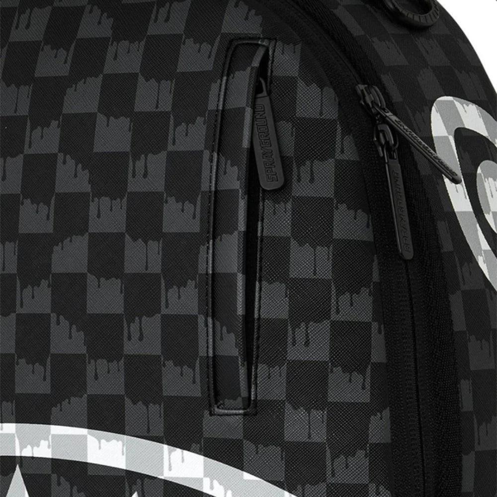 Sprayground Black and White Drip Backpack Nero