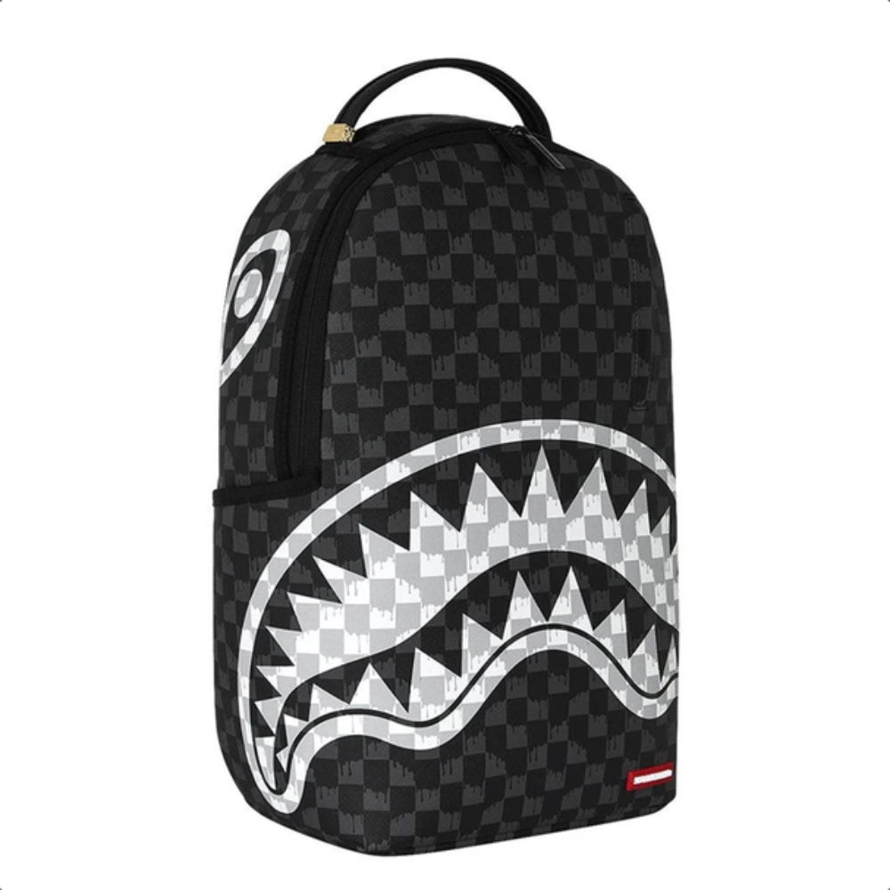 Sprayground Black and White Drip Backpack Nero