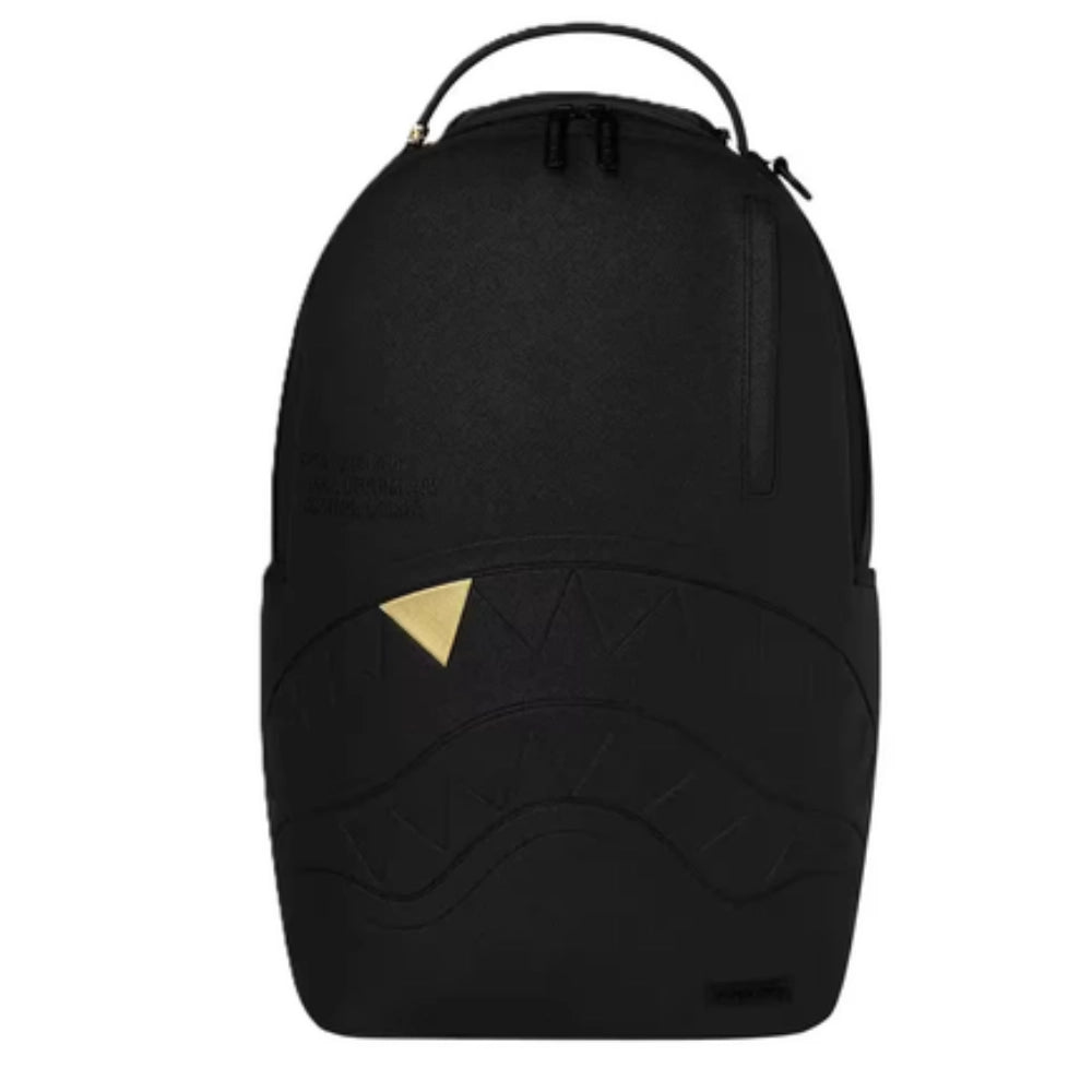 Zaino Sprayground Blacked Out Embossed Gold Tooth – Ecopelle Unisex 27x45x15 cm