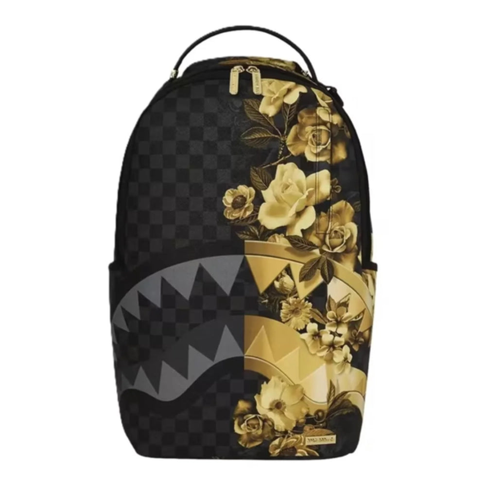 Sprayground Gold Floral Remix Backpack Nero