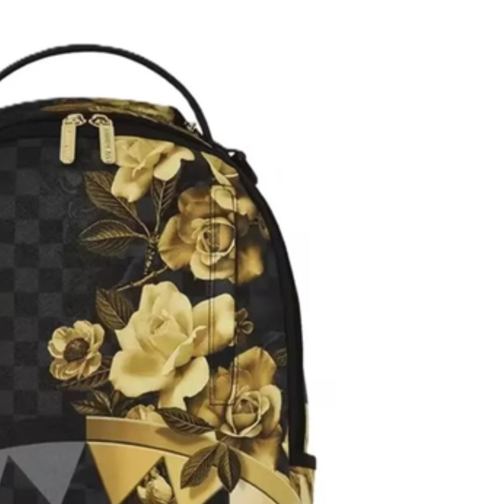 Sprayground Gold Floral Remix Backpack Nero