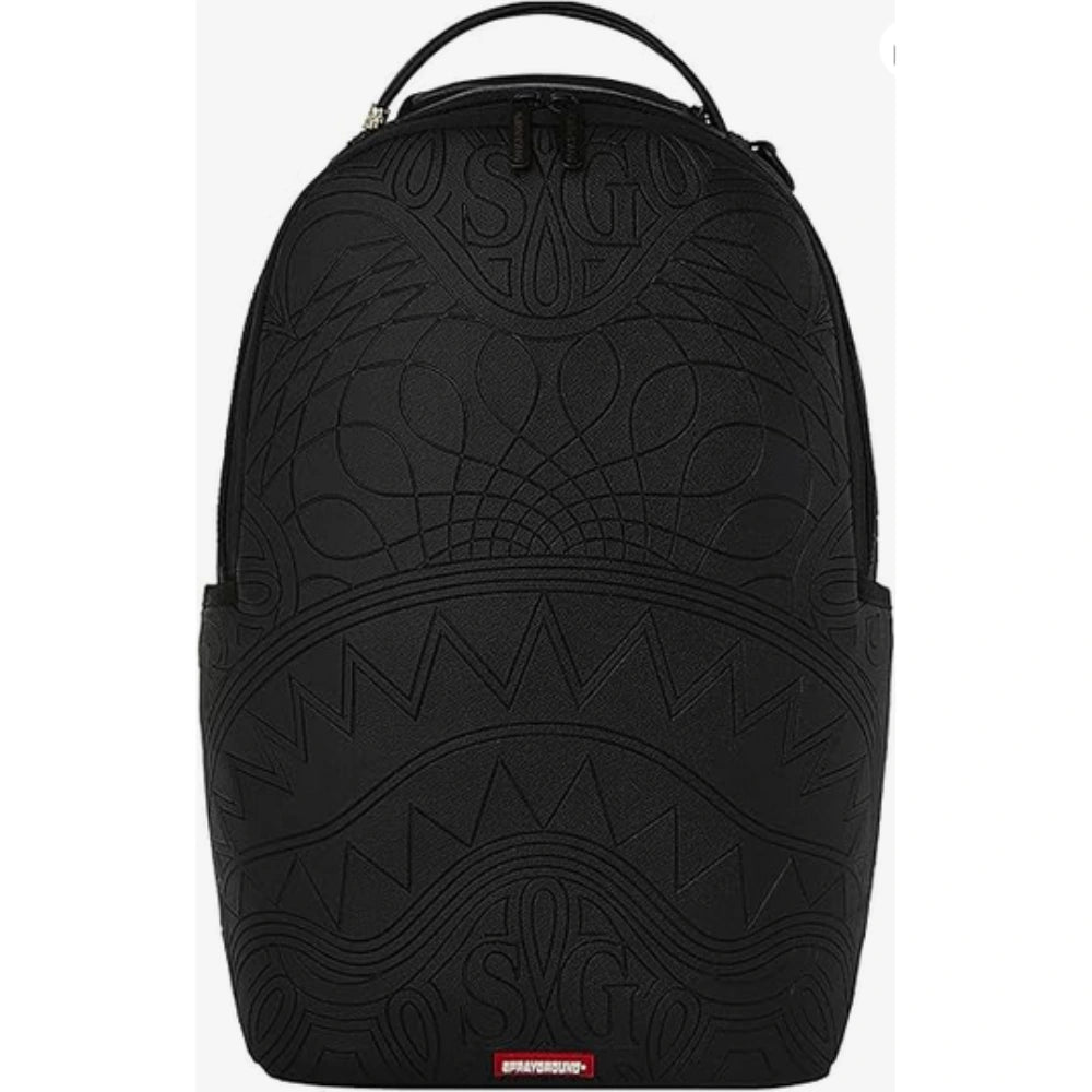 SPRAYGROUND Zaino Uomo Monogramma Tonale In Rilievo E Squalo – Black