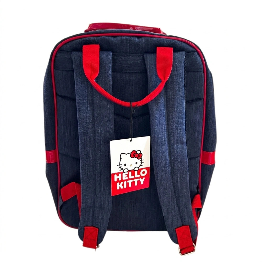 Hello Kitty zaino tempo libero effetto denim blu e rosso