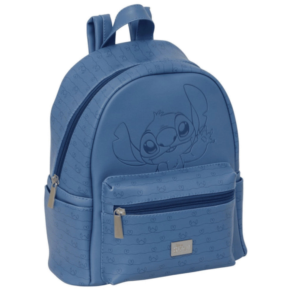 Zaino Stitch Disney Originale Safta in Ecopelle (28x24x12 cm) – Zainetto Mini Teen Donna e Ragazza