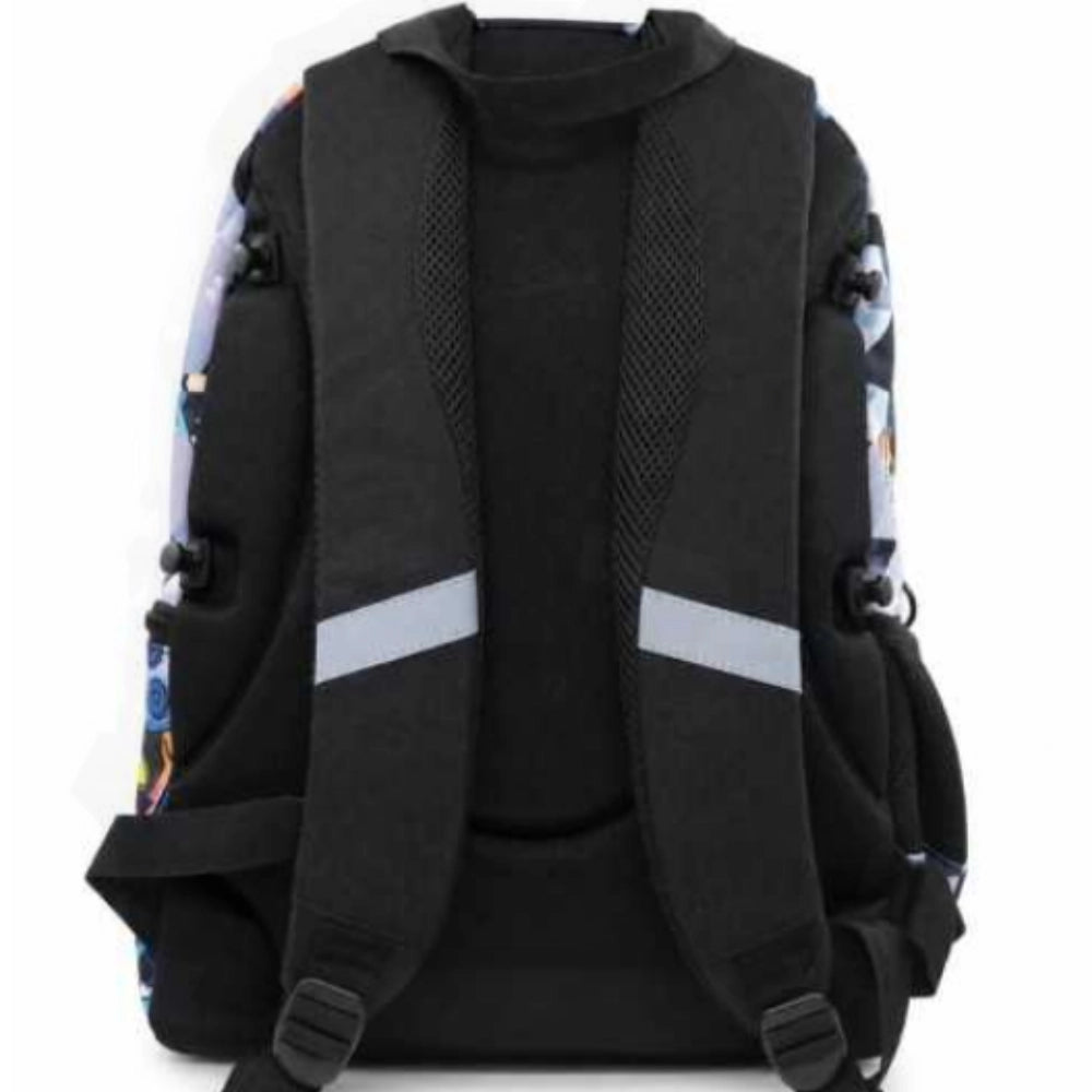 Zaino Scuola Tinta Unita Game Dream Cross 28 Litri 2026 27 - vista posteriore schienale nero con 4 clip Crooooss System e banda riflettente