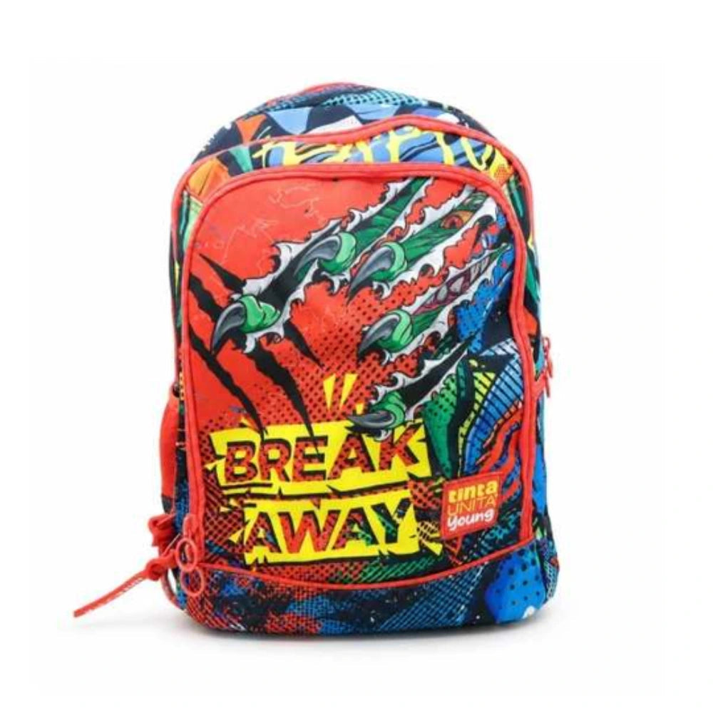 Zaino Scuola Tinta Unita Young Break Away Dream Cross 28 Litri - vista frontale grafica comic-pop artigli e scritta graffiti