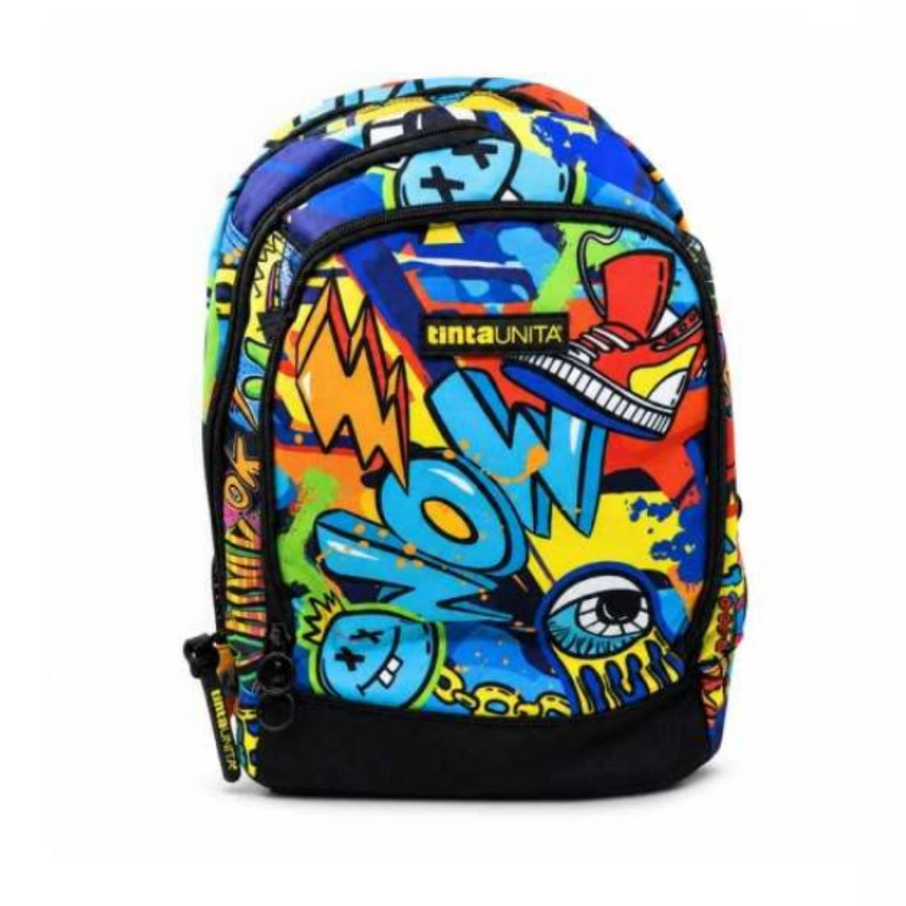 Zaino Scuola Tinta Unita WOW Dream Cross 2026 27 - vista posteriore schienale nero con 4 clip Crooooss System e banda riflettente