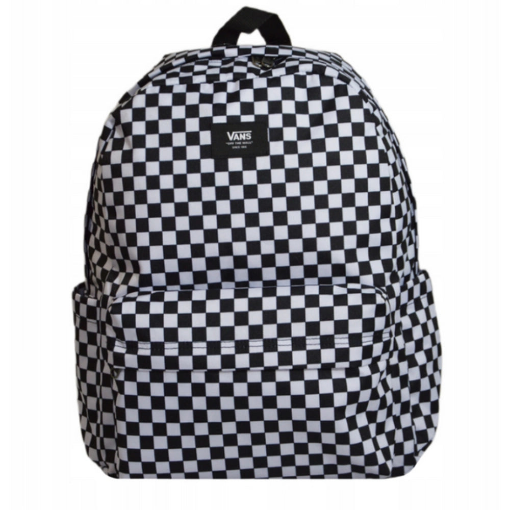 Zaino Vans Old Skool Check con classica fantasia a scacchi bianca e nera, capacità 22 litri con tasca per laptop e porta borraccia giugliano in campania napoli