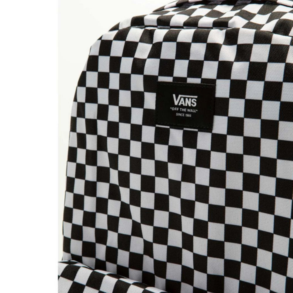 Zaino Vans Old Skool Check con classica fantasia a scacchi bianca e nera, capacità 22 litri con tasca per laptop e porta borraccia giugliano in campania napoli