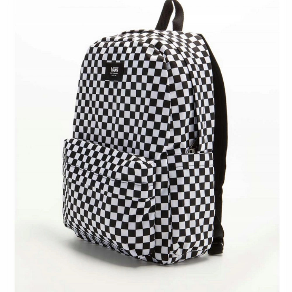 Zaino Vans Old Skool Check con classica fantasia a scacchi bianca e nera, capacità 22 litri con tasca per laptop e porta borraccia giugliano in campania napoli