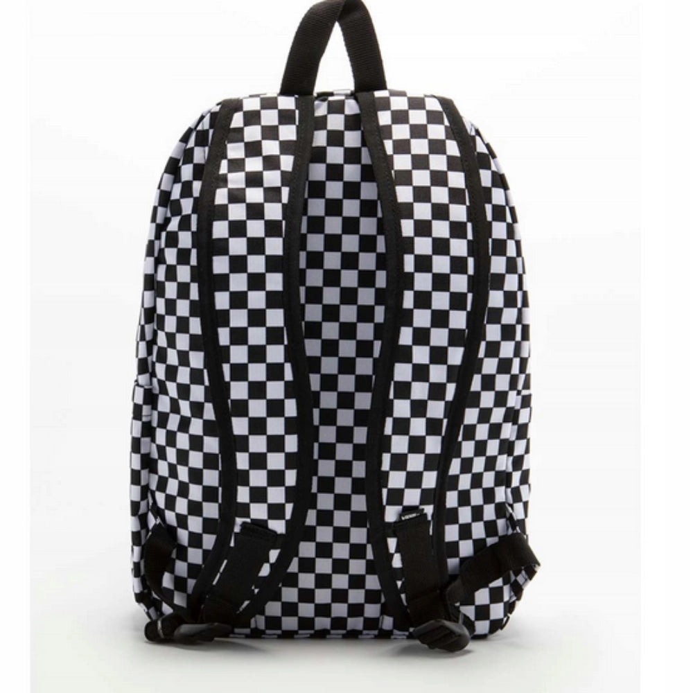 Zaino Vans Old Skool Check con classica fantasia a scacchi bianca e nera, capacità 22 litri con tasca per laptop e porta borraccia giugliano in campania napoli