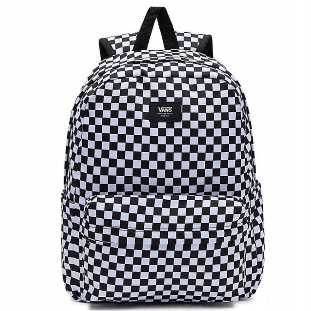 Zaino Vans Old Skool Check con classica fantasia a scacchi bianca e nera, capacità 22 litri con tasca per laptop e porta borraccia giugliano in campania napoli