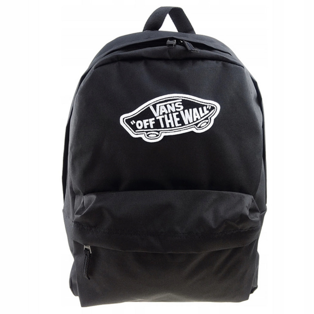Zaino scuola Vans Old Skool Classic di colore nero visto di fronte con logo Off The Wall cucito giugliano in campania napoli