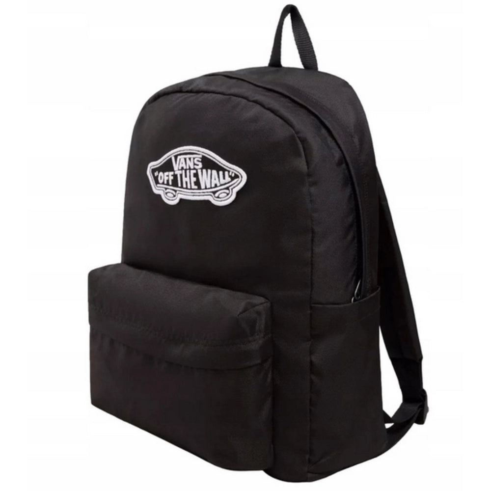 Zaino scuola Vans Old Skool Classic di colore nero visto di fronte con logo Off The Wall cucito giugliano in campania napoli