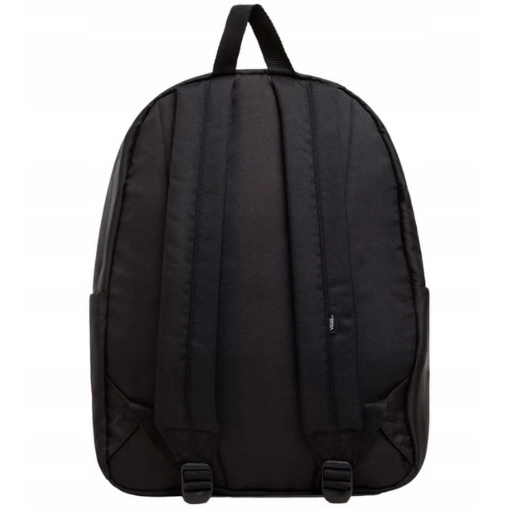 Zaino scuola Vans Old Skool Classic di colore nero visto di fronte con logo Off The Wall cucito giugliano in campania napoli